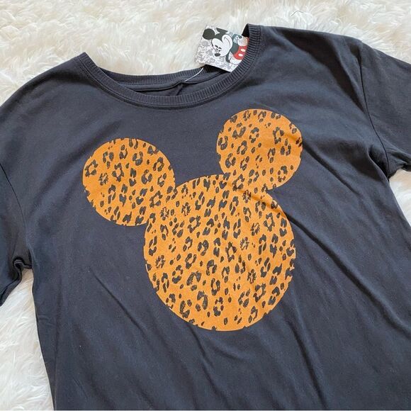 Disney’s Mickey Mouse Leopard Print Crop Top - Picture 2 of 3